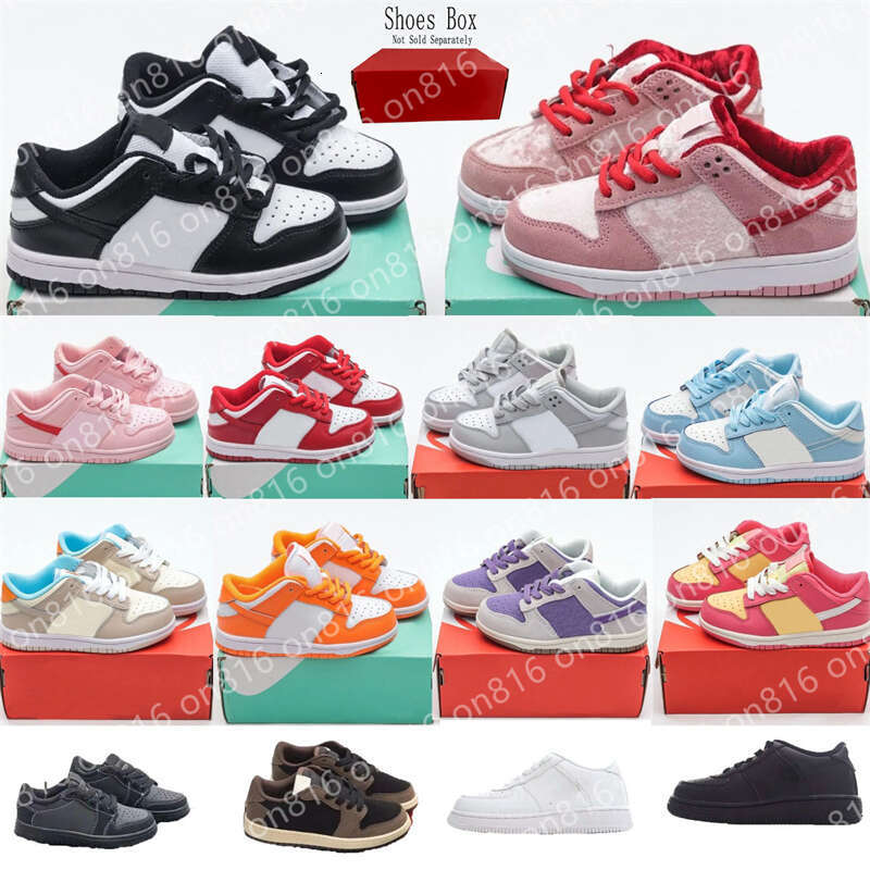 Kids Shoes toddler sneakers Men Women Same Style Panda Grey UNC Triple Pink Children youth little baby Preschool W251127