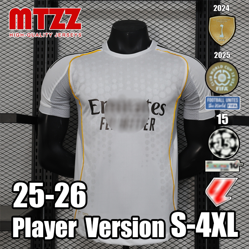 MTZZ 25-26 Reals Madrids Club World Cup Soccer Player Version Jersey Home Away Third Black Blue GK Goalkeeper Mens Jerseys Man Football Shirt 2025 2026