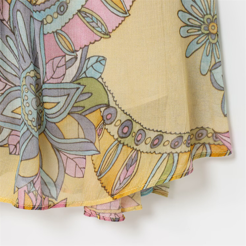 2025 Spring/Summer New Casual Women's Flower Printed Dress with strapless Strap Decoration