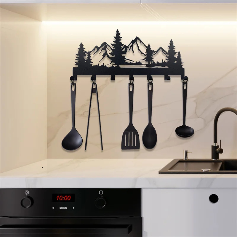 Update Metal Mounted Key Holder Wall Organizer Rack With 7 Hooks Keys Hanger Decor For Kitchen Entryway Hallway Doorway 250624