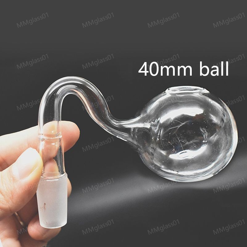 Big ball 40mm/14-18mm Curve Male Female Glass Oil Burner Pipe, High Quality Large Bubbler Smoking Water Pipe Tobacco Spoon Bowl for Dab Rig Bong Hookah