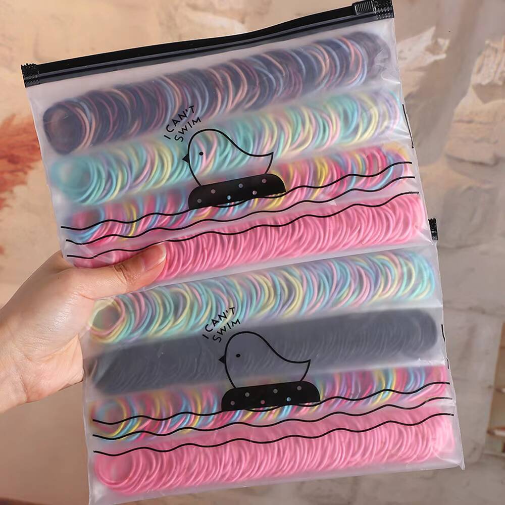 100Pcs/Set Elastic Bands Girls Accessories 2.5cm Colorful Rubber Band Children Ponytail Holder Kids Hair Ties ddmyshoesvip