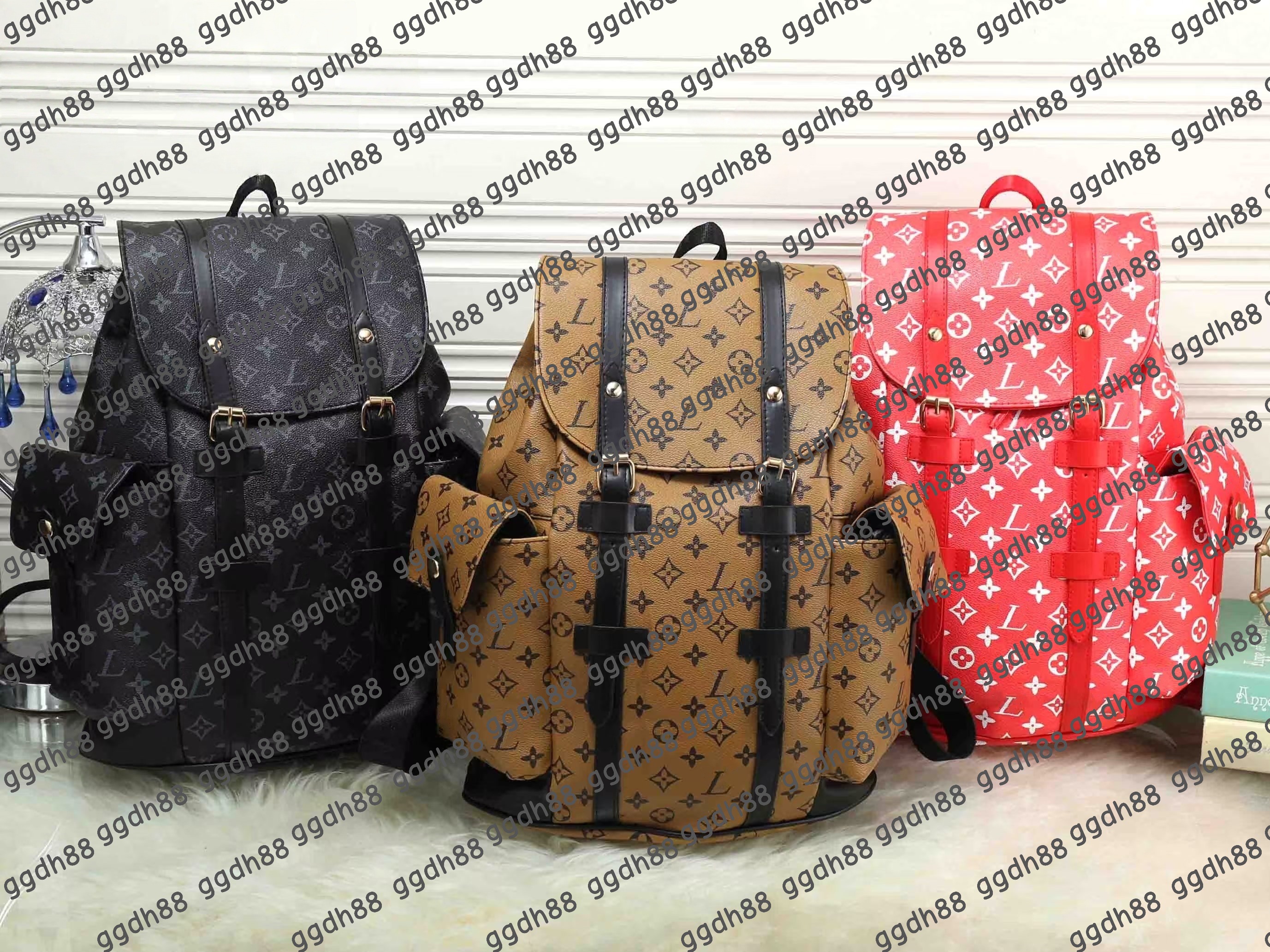 10A High quality designer bag women fashion designer backpack Men travel backpack Classic printed coated canvas parquet leather satchel backpack