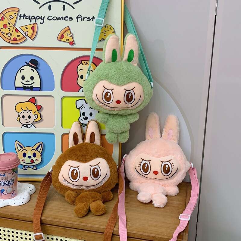 Free shipping New Shoulder Claw Machine Plush Doll Cute Labubu Coin Purse Girly Crossbody Storage Bag