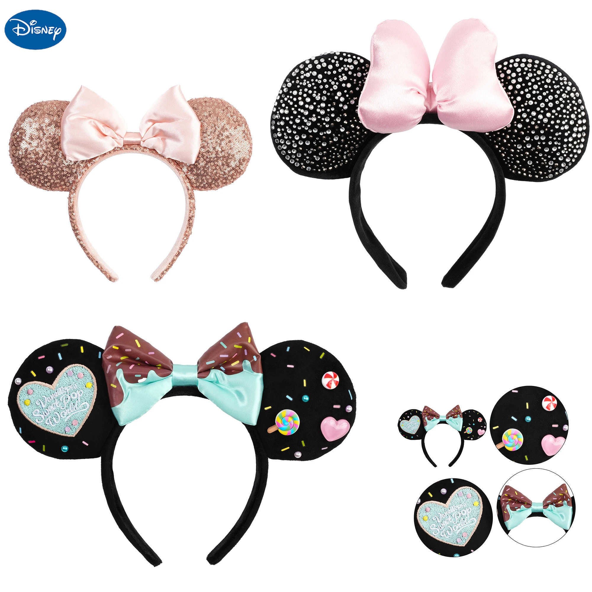 Disney 2025 Disney Minnie Mouse Ear Headband New Holiday Christmas Snowman Headdress Cosplay for Adults Kids Hair Accessories W250717