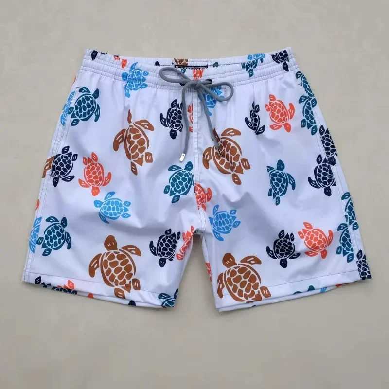 Summer Mens Quick Dry Printed Short Trunks With Mesh Lining Swimwear Stretch Breathable Waterproof Turtle Bermuda Boardshorts T250626