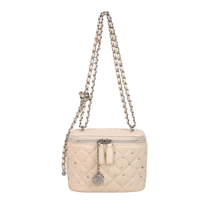 High end crossbody small square bag for women 2025 summer new style diamond grid chain simple single shoulder bag
