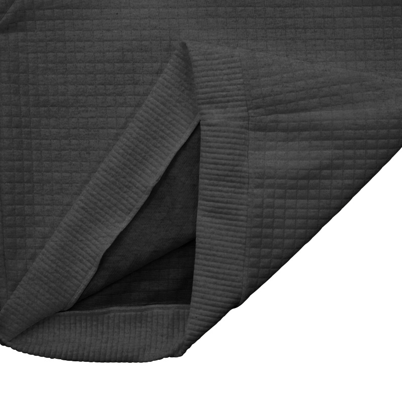 High-end men's sweat shirt trendy T-shirt long-sleeved POLO shirt versatile casual stand-up collar long-sleeved small checkered knitted sweatshir