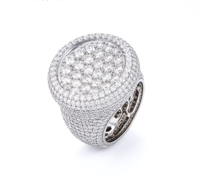 Iced Out Sterling Silver 925 Luxury Rings Fashion Hip Hop Mens Vvs Moissanite Ring