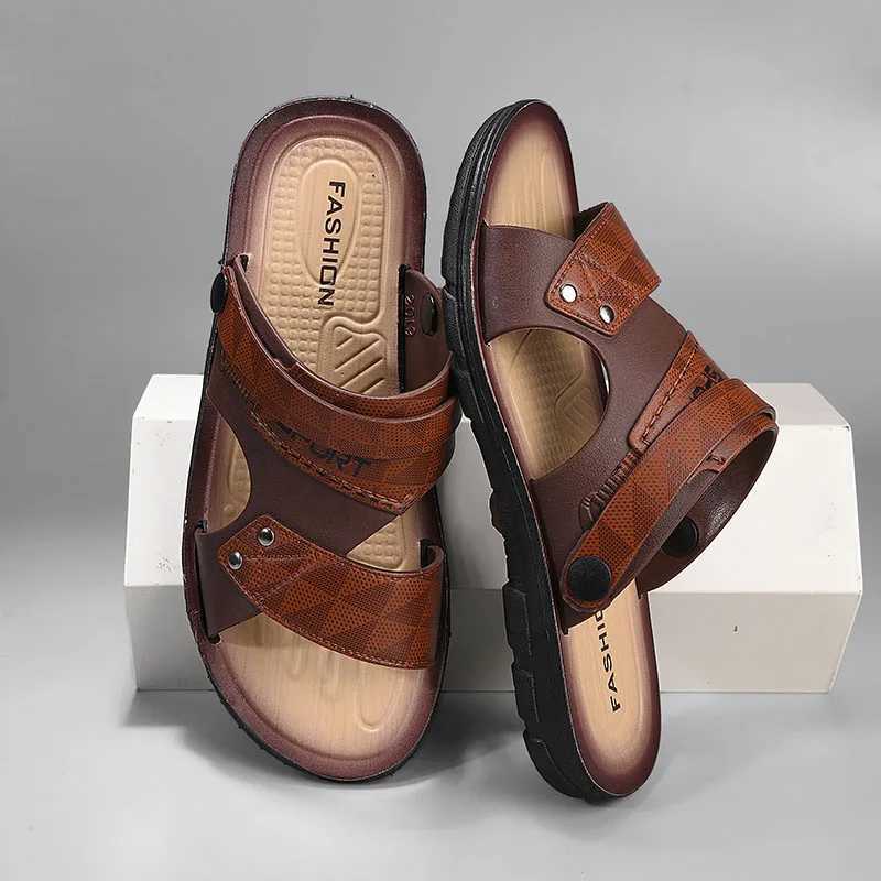 Mens Summer New M Size Casual Slippers Men Beach Shoes Non-slip Open-toe Sandals For Outdoor Y250626