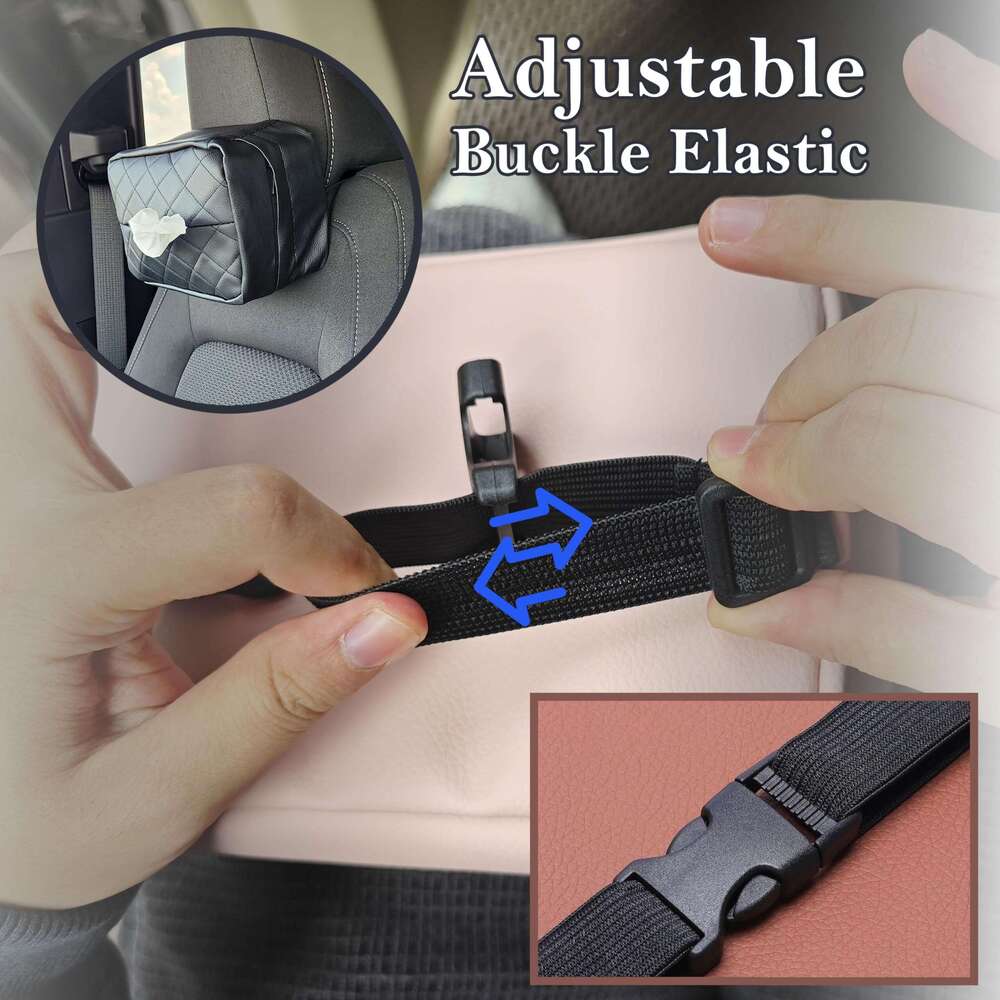 Car Tissue Holder for 120 Standard Tissue,Leather PU Tissues Box Cover for Car Backseat,Extra Large Napkin Holder Soft Rectangularfor Storage& Organiz