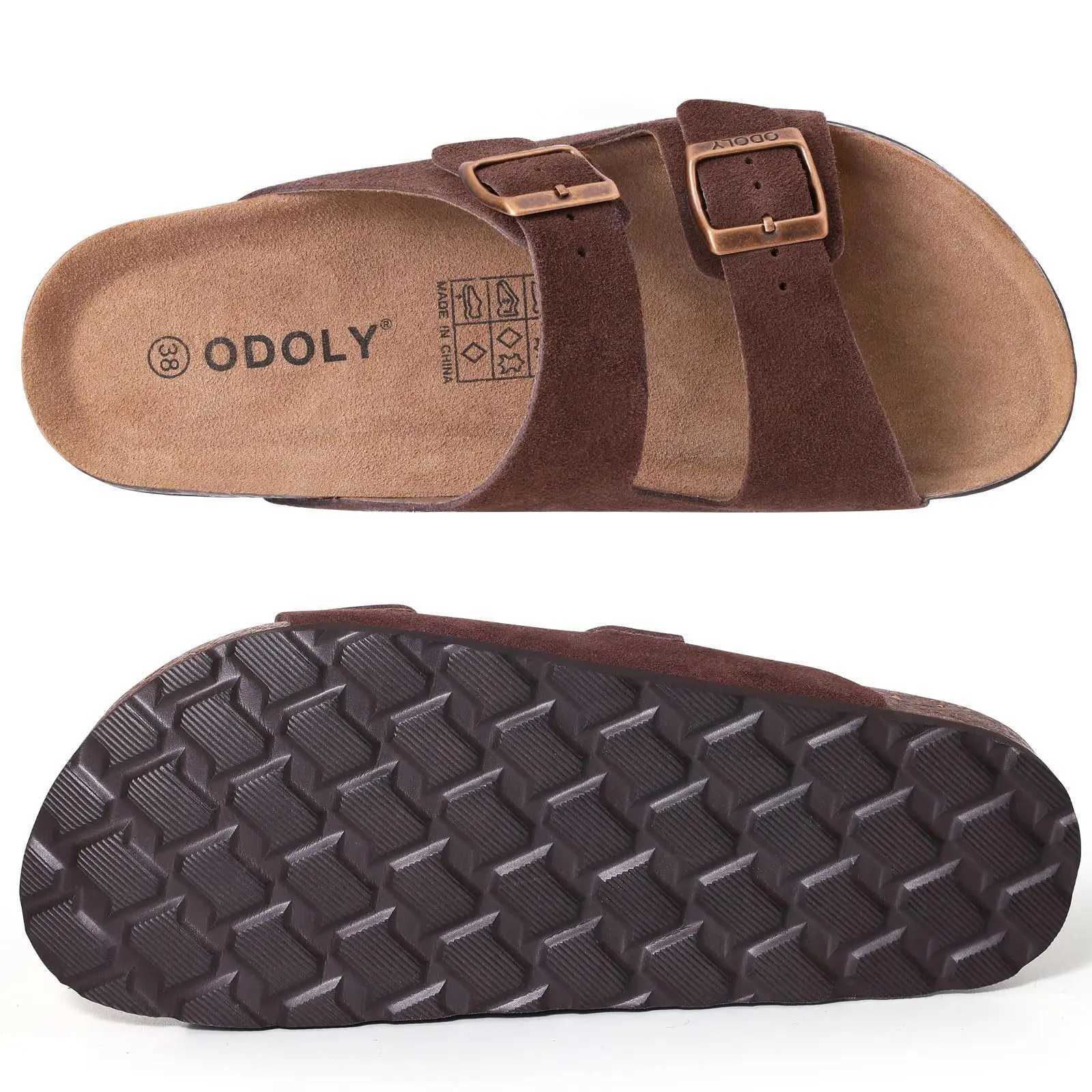 Eyriphy Wen Flat Sandals Cork Footbed Slides Fion Slippers with 2 Adjustable Straps Cfy Slides for Summer Vacation Daily Y250626