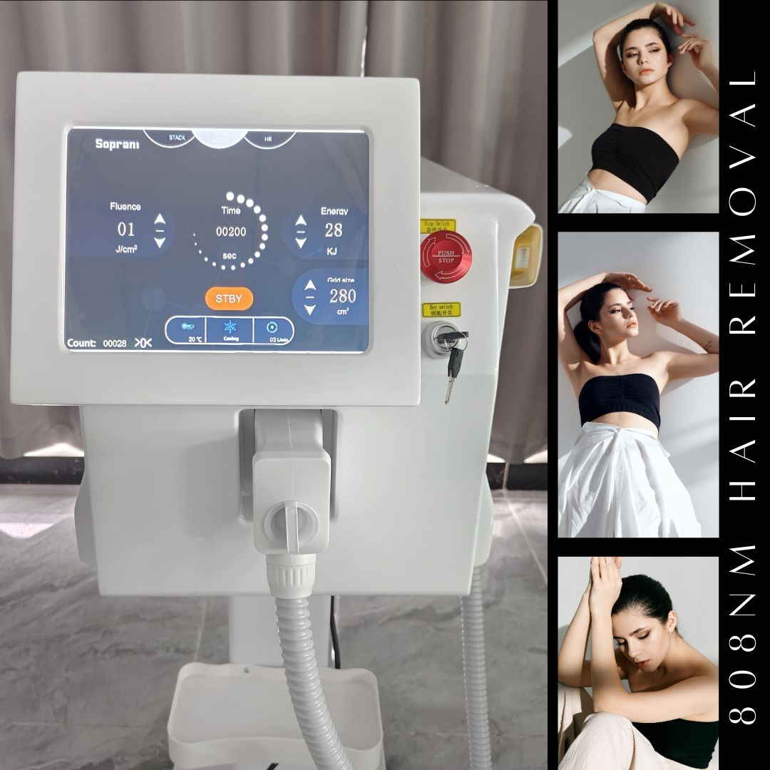 Laser Painless Permanen 3 Wavelength Diode Laser Hair Removal Machine 808NM Ice Platinum Cooling System Beautiful