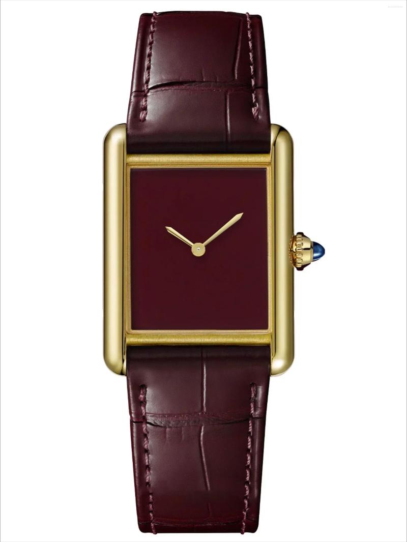Wristwatches TOP Quality Men Lady Quartz Movement Watches Simple Stainless Steel Leather Silver Gold Black Blue Green