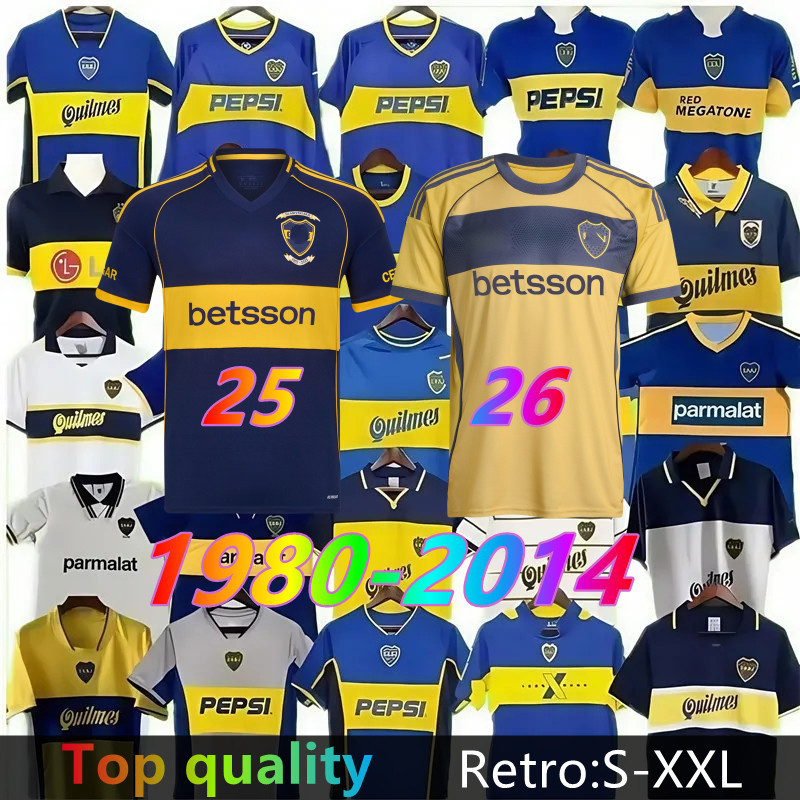 25 26 BOCA JUNIORS retro soccer jerseys MARADONA 1981 1992 1994 1995 1996 1997 1998 1999 2000 2001 2002 2004 2005 2006 vintage football shirts 81 82 94 95 96 97 98 05 06 09 10