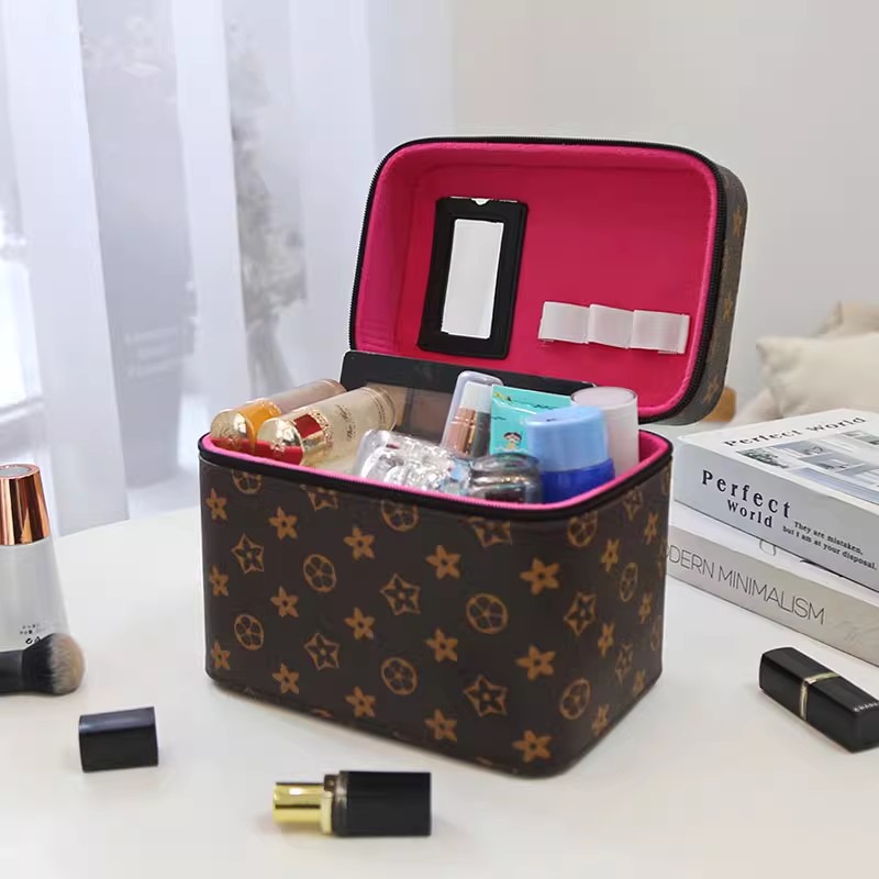 Designer Makeup Bag Vanity Bag Toiletry Bag Large-capacity High-end Portable Cosmetic Case Three-piece Net Red Cosmetic Storage Box