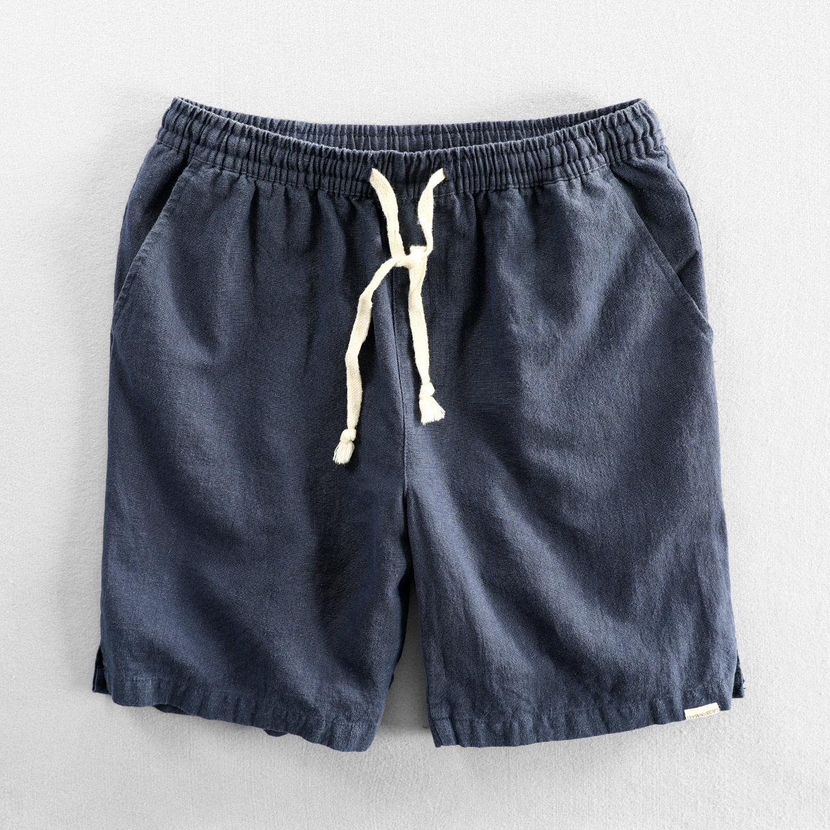 Summer shorts beach pants linen loose casual elastic belt cropped pants youth mens pants - Siyuan 250103