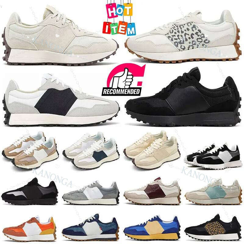 New Blanace Designer Shoes Running Sneakers For Women Men White Black Sea Salt Leopard Moonbeam Outerspace Beige Blue 327 Womens Mens Trainers Outdoor Runners