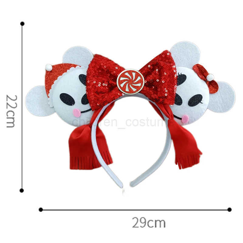Disney Christmas Mickey Mouse Ears Headbands Festival Carnival Party Hair Headwear For Baby Girls Women Headband Kids Accessories W250625