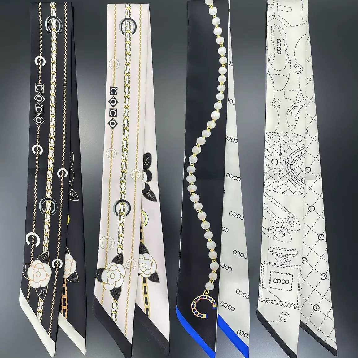 Luxury Scarf Classic Design Womens Headband Fashion Bag Scarfs Designer Scarf Women Hair Thin Scarves Neck Tie