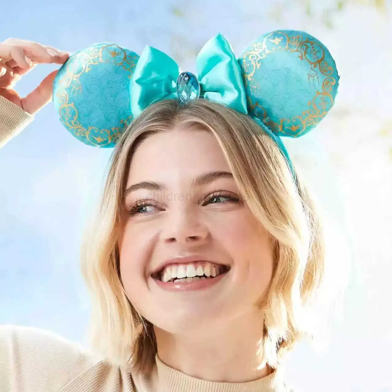 Disney Princess Mickey Minnie Mouse Ear Headband For Child Disneyland Mickey Adult/Women Mermaid Leather Plush Sequin Cosplay W250701