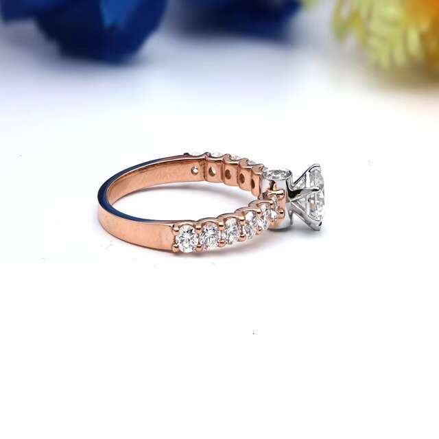 Round Cut Lab Grown Diamond Ring Pave setting Engagement Ring IGI Certified Lab Diamond Wedding Ring Beautiful Pave setting