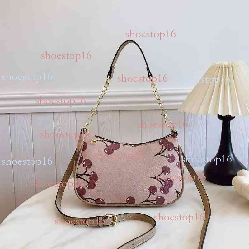 10A 2025 Designer NewCherry Printed Pattern Handbag Leather Shoulder Crossbody Multicolor Fashion Spring Summer Underarm Bag22 6