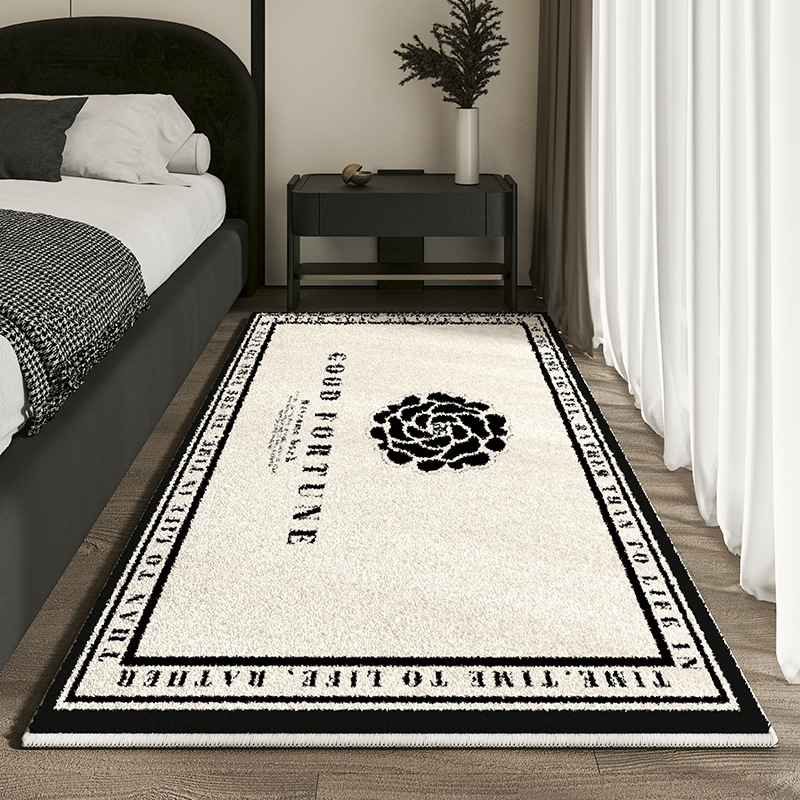 60*180cm Cashmere Imitated French Small Fragrance Bed Rug Advanced Sense Living Room Study Oval Dirt Resistant Non-Slip Carpet R250626