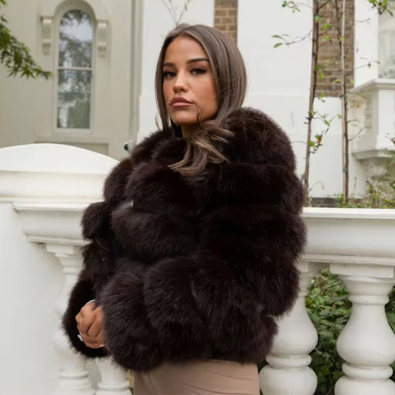 New imitation mink plush fur fur fox fur collar autumn and winter high-end temperament warm and fashionable jacket