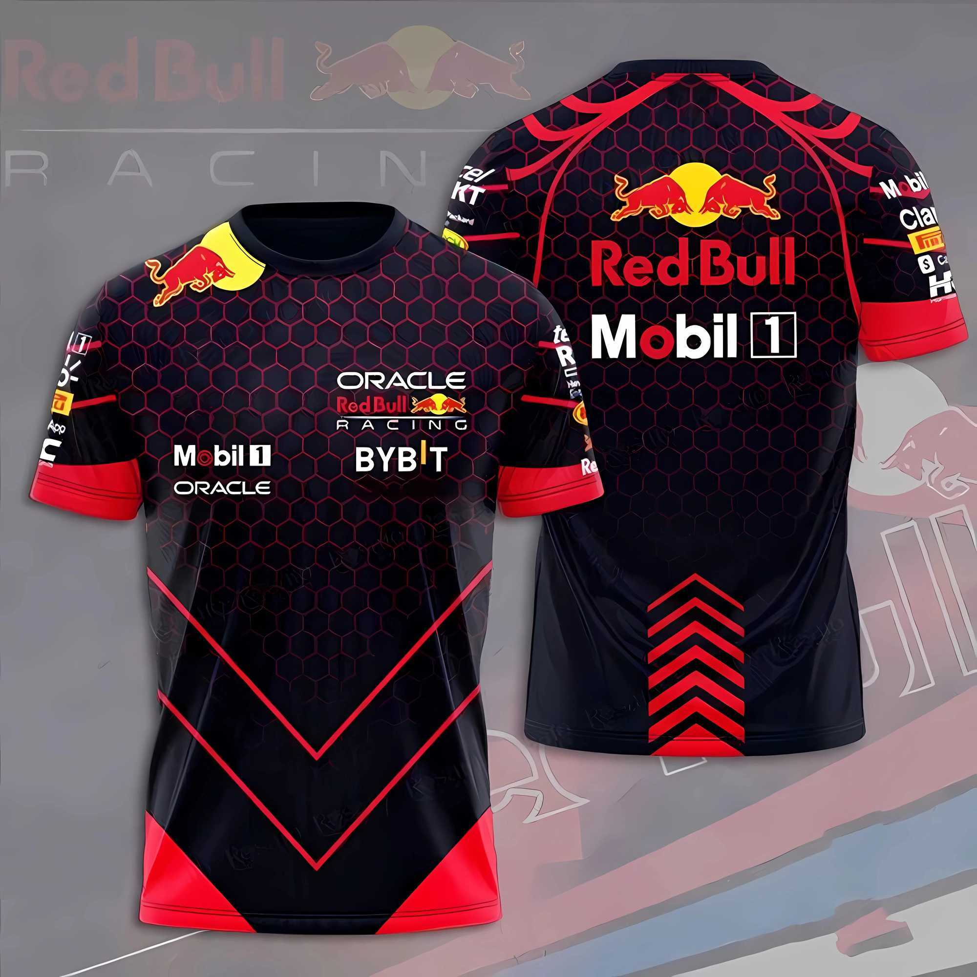 Red Bull Racing Mens T-shirt 2025 New Casual Sports Racing Suit Summer Short Sleeve Red Bull Cycling Training Clothing Tops T250625