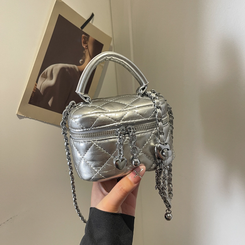 Luxury Brand Designer Bag Silver Bag Women's 2024 New Summer Crossbody Small Bag Quilted Chain Shoulder Bag Mini Handbag Box Bag