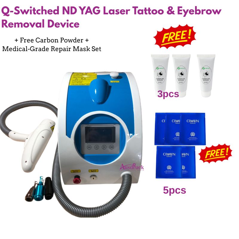 Q-Switched ND:YAG Laser Pigmentation & Eyebrow Tattoo Removal Machine | 1064nm & 532nm 1320nm Wavelength | Portable & Professional Beauty Equipment