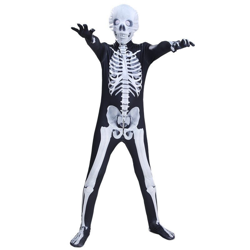 Children's costumes, animation games, role-playing costumes, Halloween costumes, funny COS zombie skull role costumes.