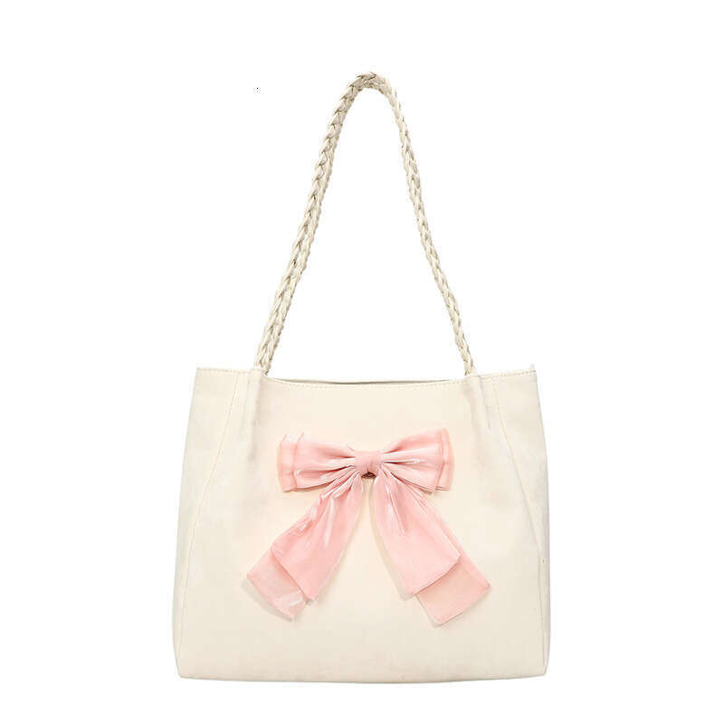 Sweet Bowknot Large Capacity Tote 2025 New Casual Relaxed Soft Commuter Handbag Free shipping Shoulder Bag