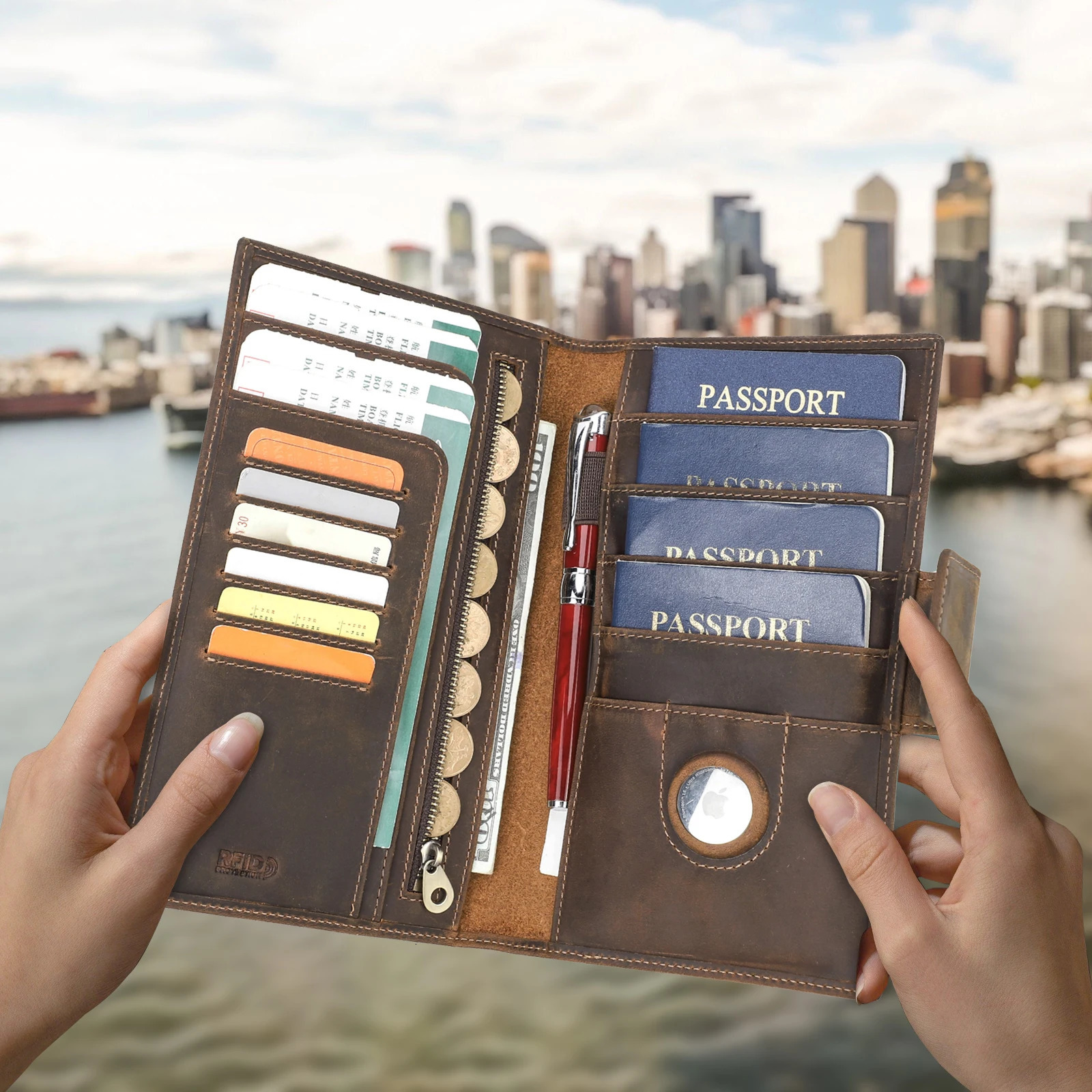 passport wallet travel passport holder Passport pouch cover Car documents cover Customized wallets and cardholders 250625