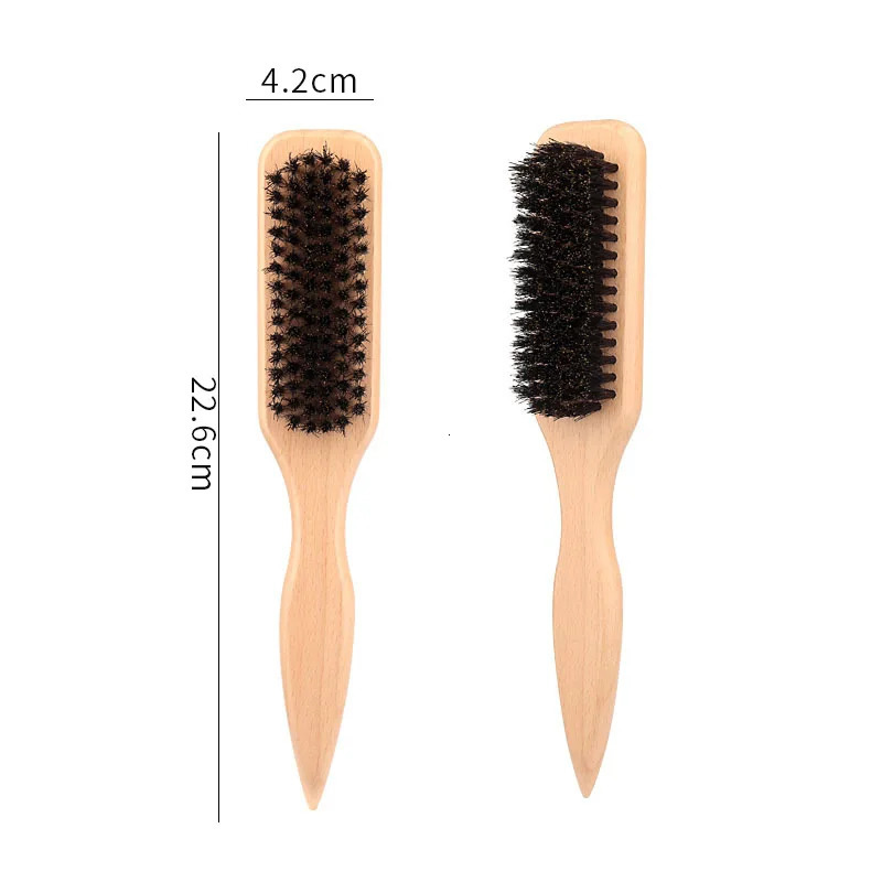 Boar Bristle Slick Back Hair Brush for Sleek Ponytail Bun Smoothing Baby Hairs Flyaways Edge ControlWooden Teasing Comb 250625