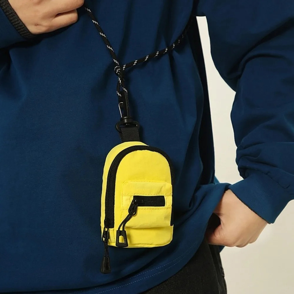 Nylon Hanging Neck Coin Purse Korean Style Crossbody Bag Lanyard Shoulder Bag Multifunction Earphone Storage Bag 250624