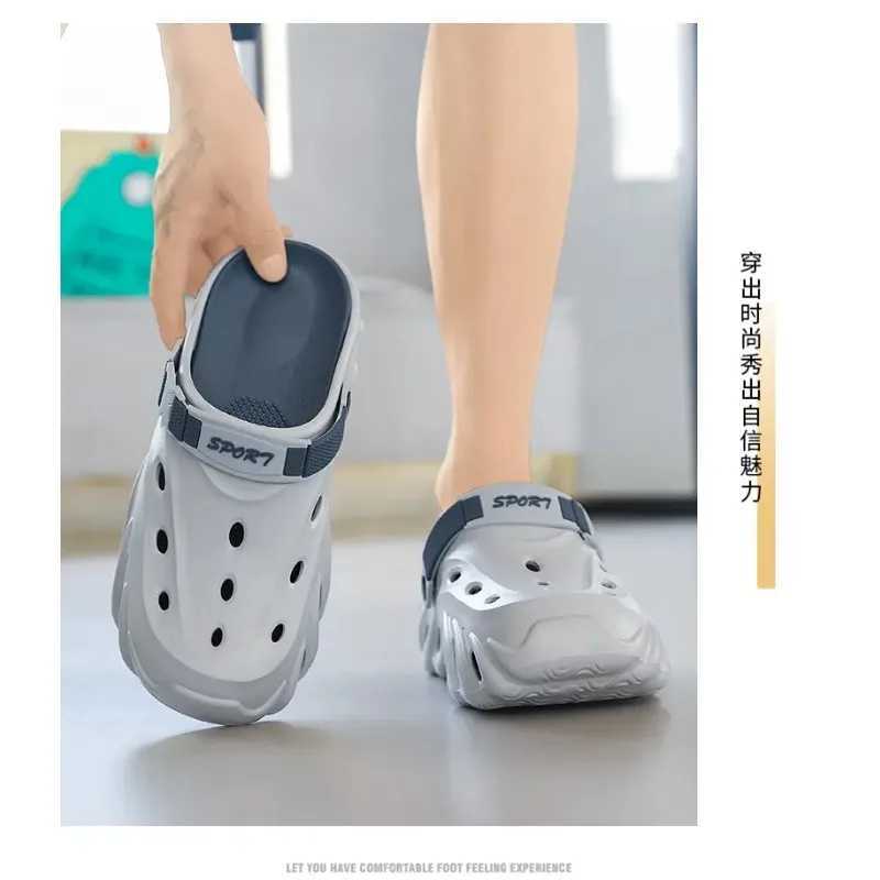 Mens Sandals Thick Sole EVA 2025 New Fion Slippers for Men Soft Casual Beach Shoes Solid Color Garden Shoes Men Y250626