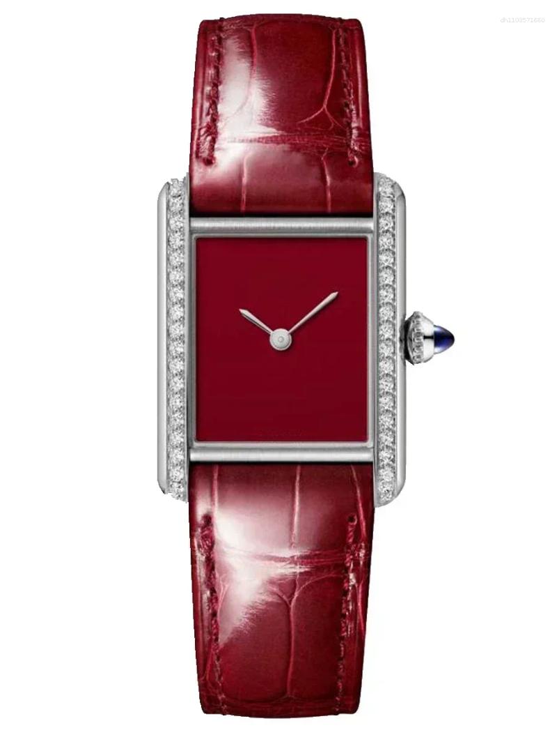 Wristwatches TOP Quality Men Lady Quartz Movement Watches Simple Stainless Steel Leather Silver Gold Black Blue Green