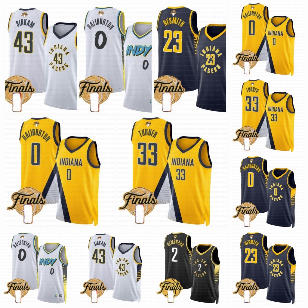 0 Tyrese Haliburton Pacer 2025 Finals Basketball Jerseys Pascal Siakam T.J. McConnell Bennedict Mathurin Andrew Nembhard Myles Turner Obi Toppin Nesmith