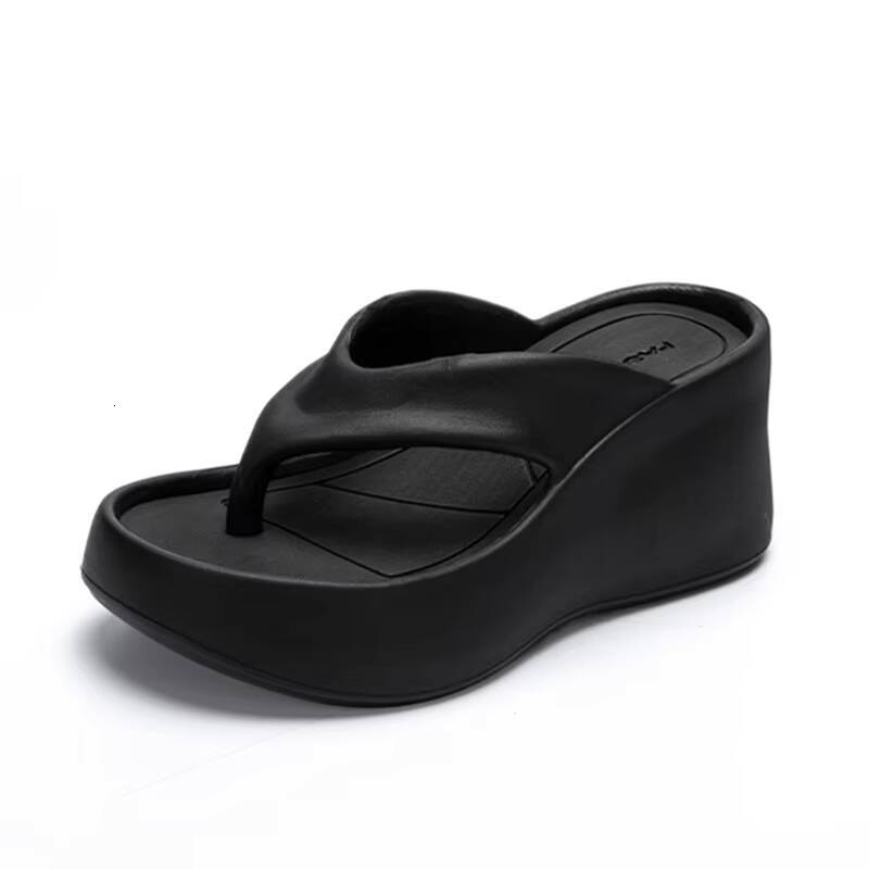 Women's Clip Toe Wedge Flip Flops 2024 Summer Chunky Platform Beach Sandals Woman Thick Sole High Heeled Eva Slippers Slides ddmythur