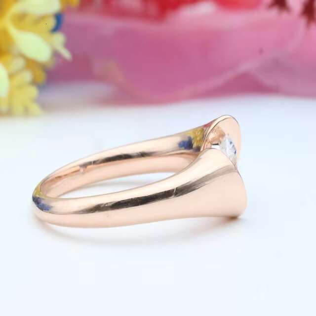 Elegant Stunning Modern Bypass Lab Grown Diamond Ring Unique 14k Rose Gold Statement Engagement or Anniversary Jewelry