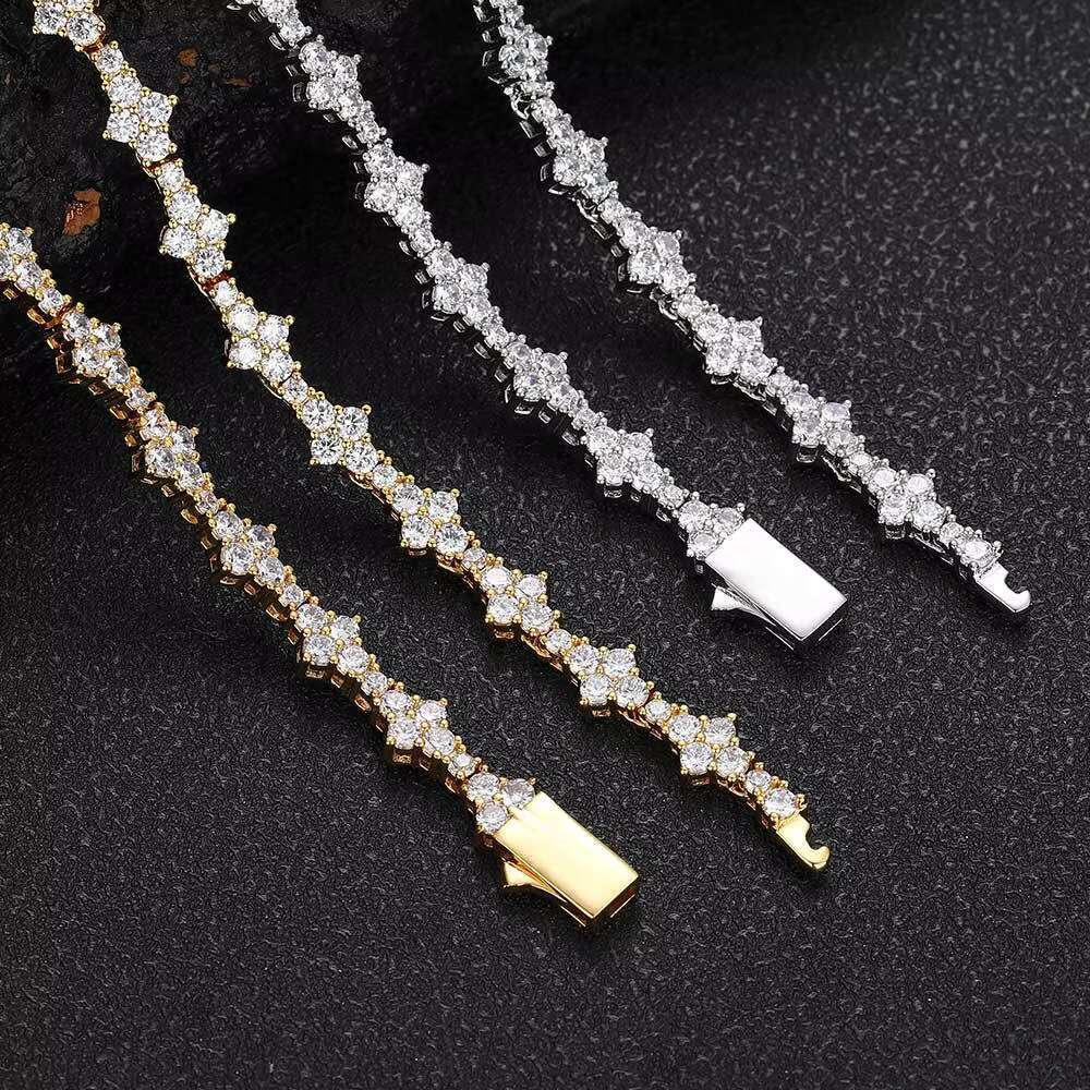 Moissanite Tennis Bracelet 18k White Gold Plated 925 Silver 3mm D VVS GRA Round Cut Women Men Gift Birthday Anniversary Bracelet