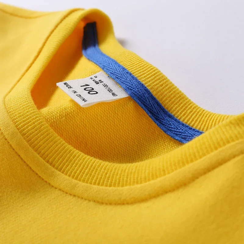 Autumn Solid Color Clothes 2-10Years Childrens Hoodies Sweatshirts Girl Kids White Tshirt Cotton Pullover Tops for Baby Boys 250724