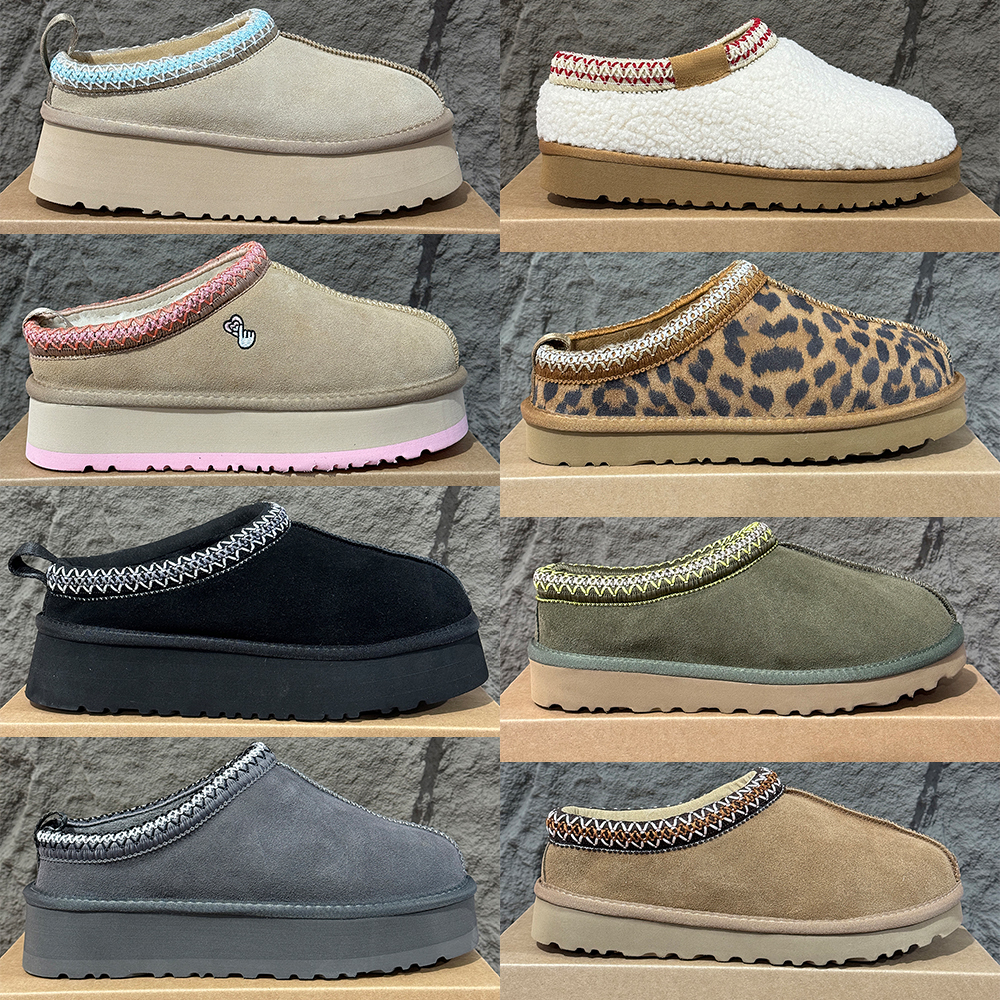 Tasman Slippers Chestnut Fur Slides Shearling Tazz New Mules Women Men Ultra Mini Platform Boot Slip-on Shoes Suede Upper Comfort Fall Winter Boots