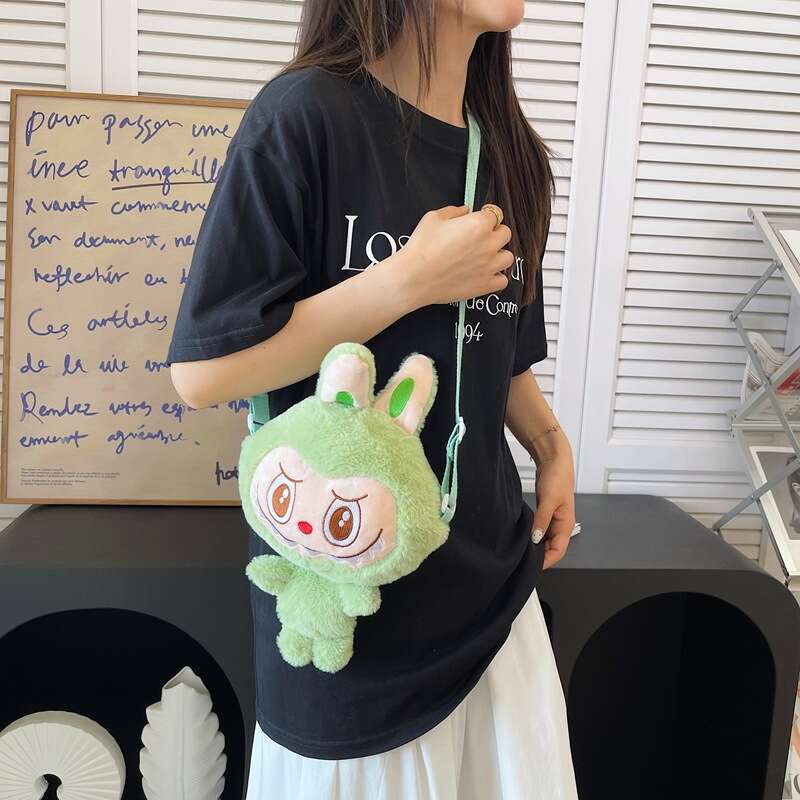 Free shipping New Shoulder Claw Machine Plush Doll Cute Labubu Coin Purse Girly Crossbody Storage Bag