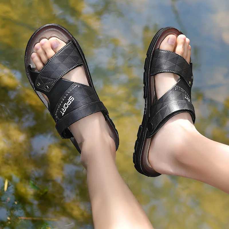 Mens Summer New M Size Casual Slippers Men Beach Shoes Non-slip Open-toe Sandals For Outdoor Y250626