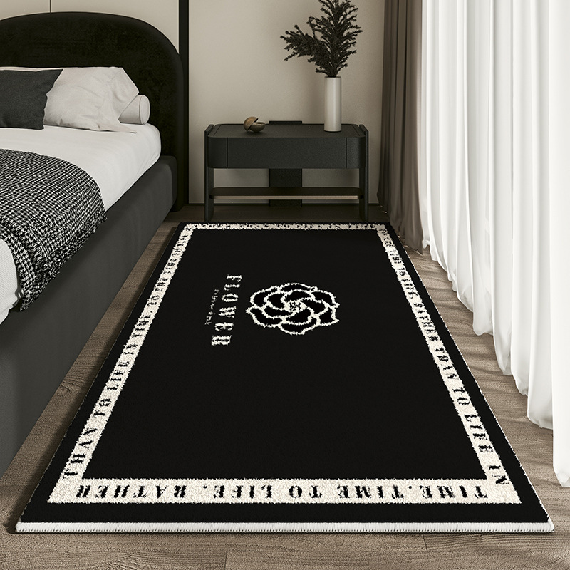 60*180cm Cashmere Imitated French Small Fragrance Bed Rug Advanced Sense Living Room Study Oval Dirt Resistant Non-Slip Carpet R250626