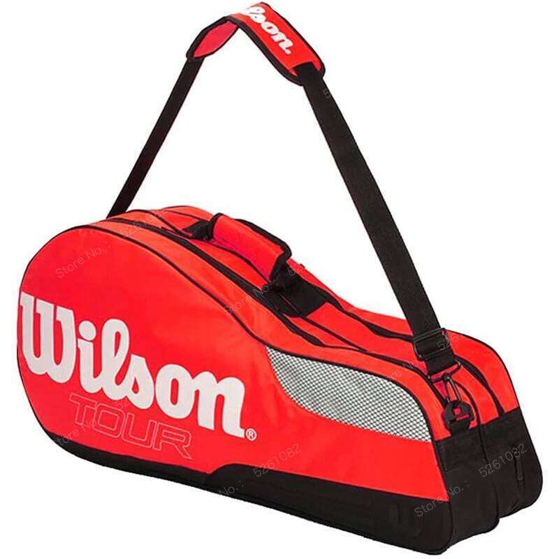 Genuine Wilson Racket Large Capacity Outdoor Waterproof Racquet Golf Men Women Tennis Sport Bag