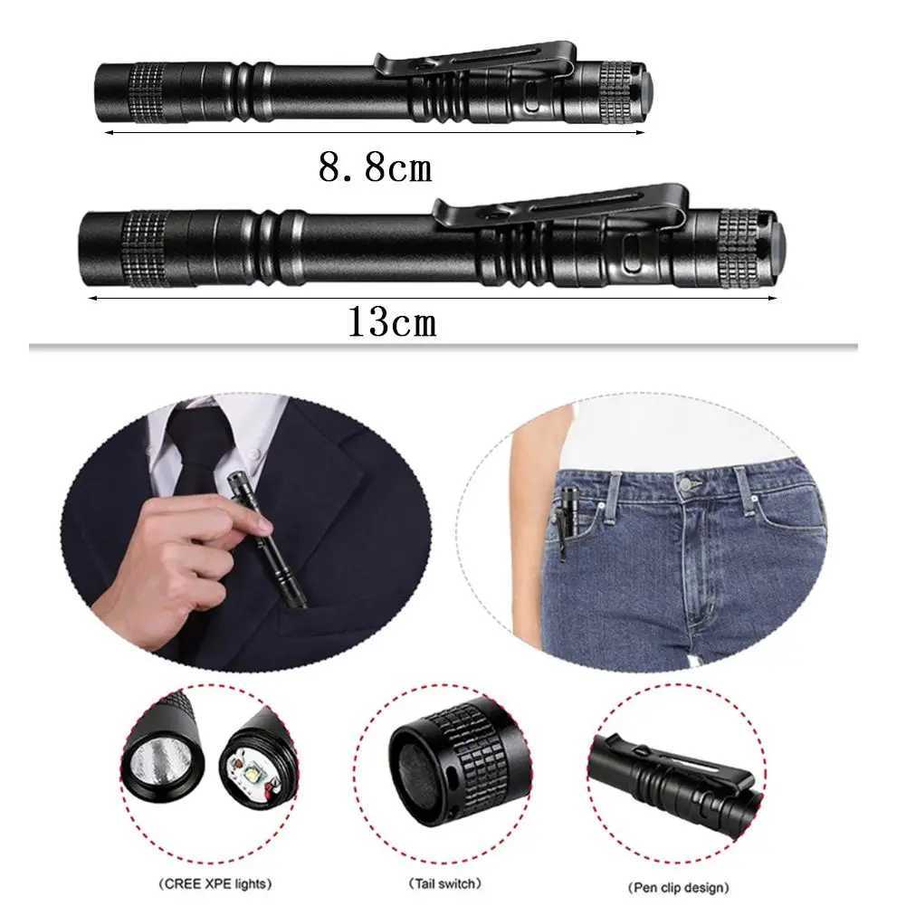 Hot New Mini Pen Shape LED Flashlight Portable Useful Waterproof Torch Light Super Bright Outdoor Camping Accessories and Gear W250701